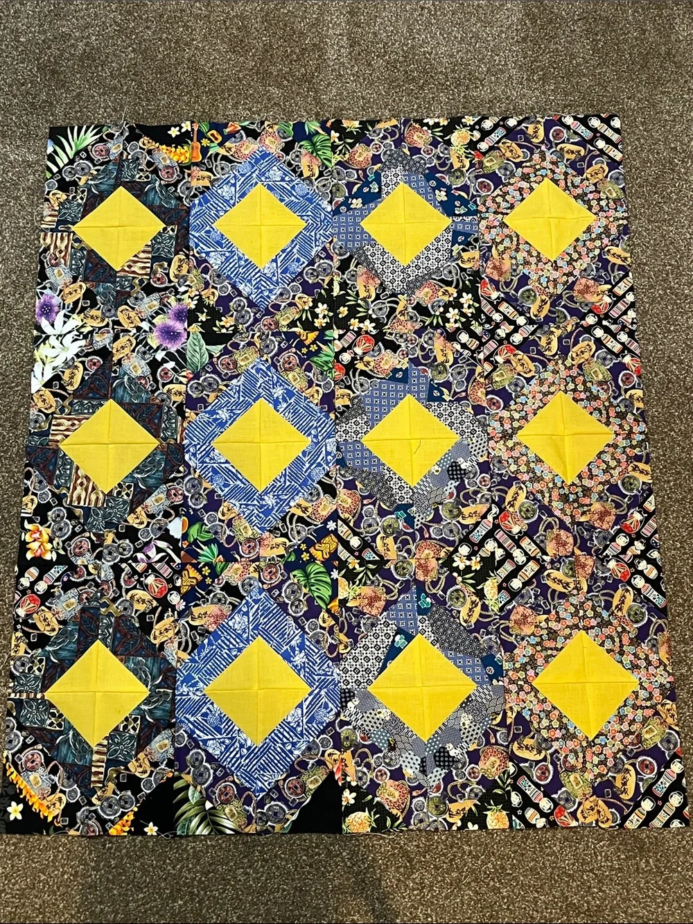 Quilt top unfinished 43” x 50 1/4”